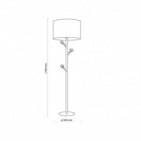 Lampa podłogowa z abażurem Albero 170cm len / sosna TK Lighting