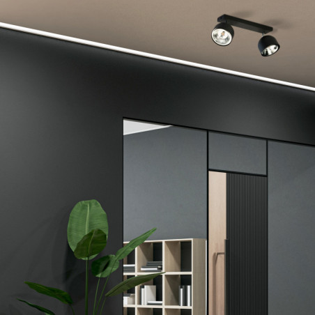 Reflektor sufitowy 2 punktowy z żarówkami Altea czarny TK Lighting