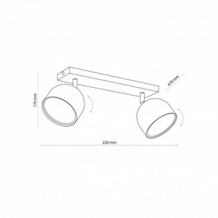 Reflektor sufitowy 2 punktowy z żarówkami Altea czarny TK Lighting
