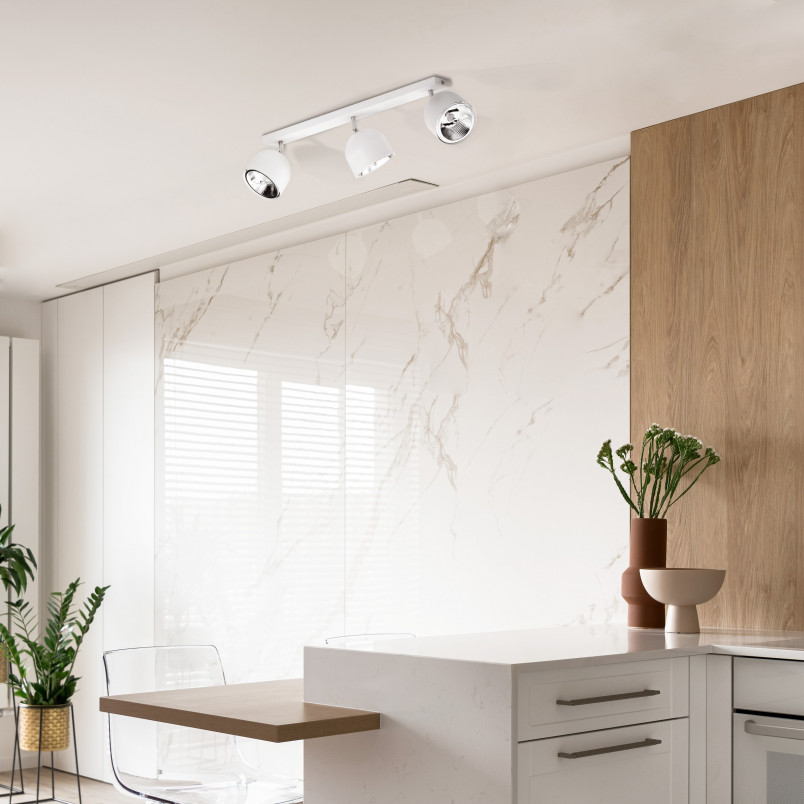 Reflektor sufitowy 3 punktowy z żarówkami Altea biały TK Lighting