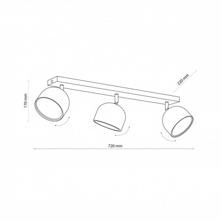Reflektor sufitowy 3 punktowy z żarówkami Altea biały TK Lighting