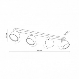 Reflektor sufitowy 4 punktowy z żarówkami Altea biały TK Lighting