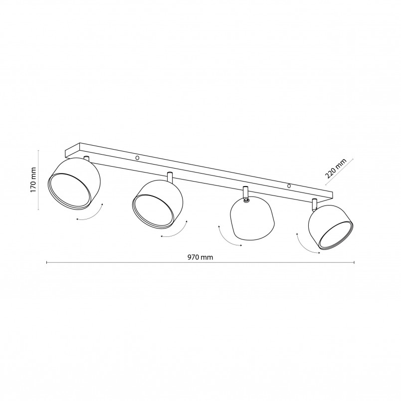 Reflektor sufitowy 4 punktowy z żarówkami Altea biały TK Lighting