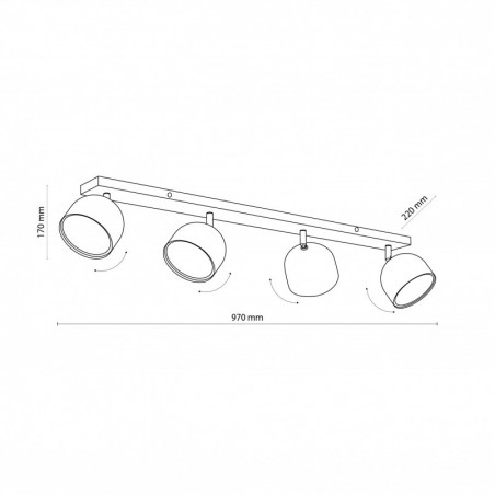 Reflektor sufitowy 4 punktowy z żarówkami Altea biały TK Lighting