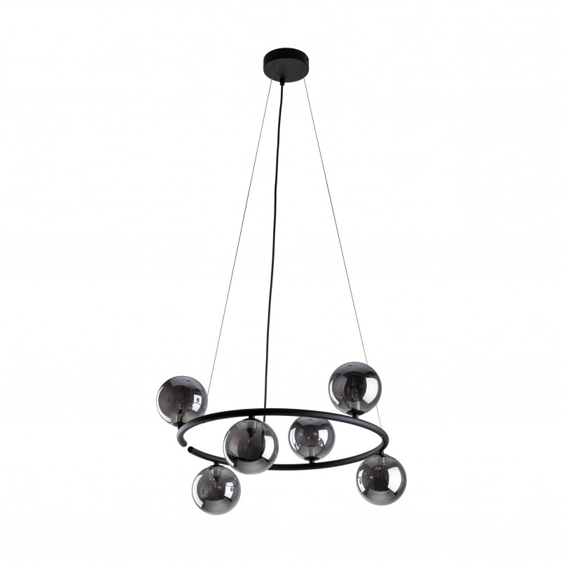 Lampa wisząca okrągła szklane kule Anabelle VI 62cm grafit lustrzany / czarny TK Lighting