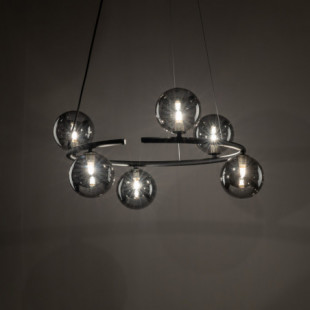 Lampa wisząca okrągła szklane kule Anabelle VI 62cm grafit lustrzany / czarny TK Lighting