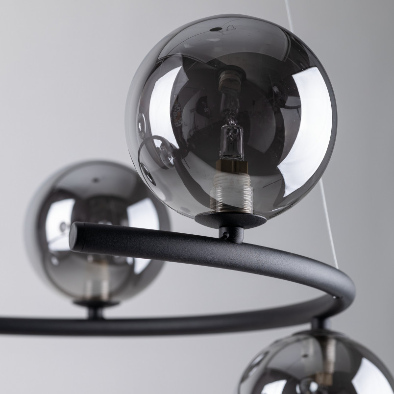 Lampa wisząca okrągła szklane kule Anabelle VI 62cm grafit lustrzany / czarny TK Lighting