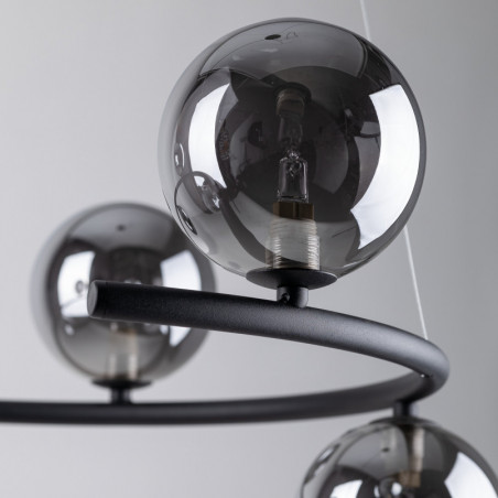 Lampa wisząca okrągła szklane kule Anabelle VI 62cm grafit lustrzany / czarny TK Lighting