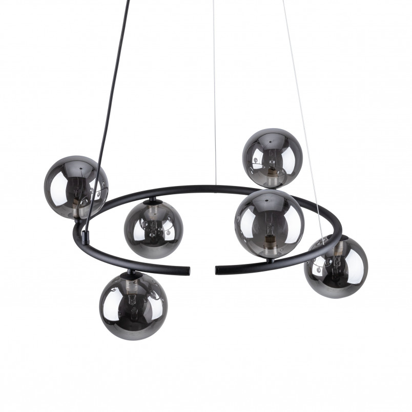 Lampa wisząca okrągła szklane kule Anabelle VI 62cm grafit lustrzany / czarny TK Lighting