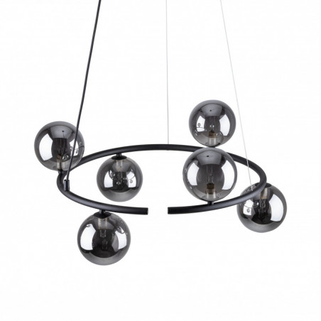 Lampa wisząca okrągła szklane kule Anabelle VI 62cm grafit lustrzany / czarny TK Lighting