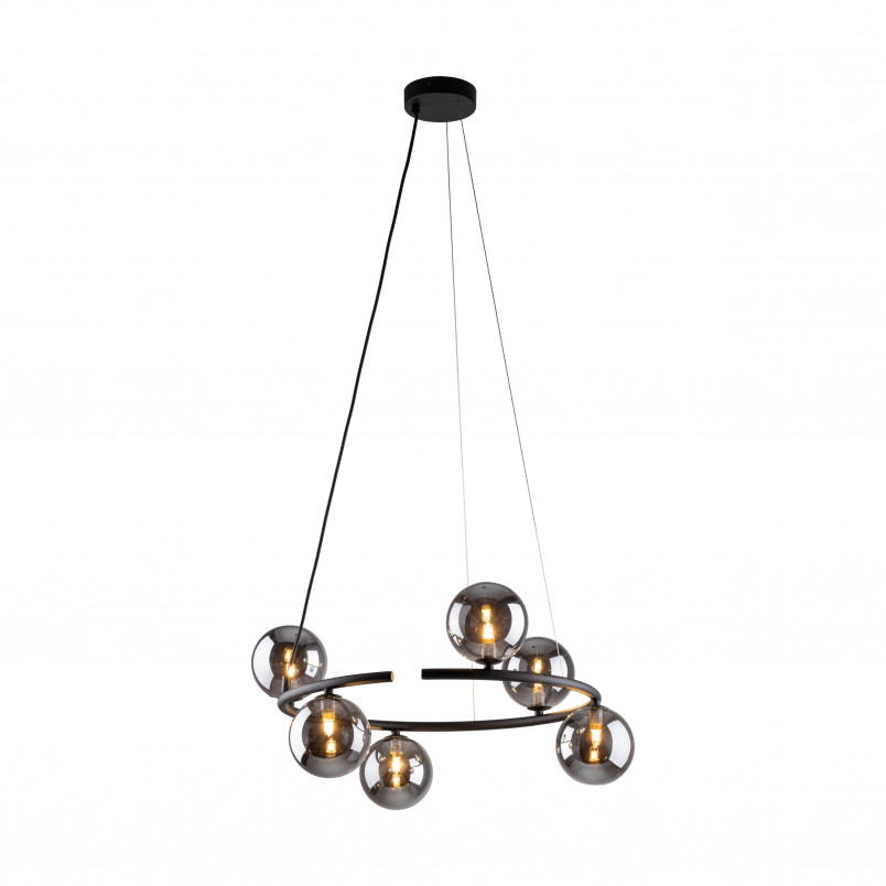 Lampa wisząca okrągła szklane kule Anabelle VI 62cm grafit lustrzany / czarny TK Lighting