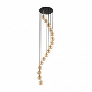 Żyrandol szklane kule Aurora Gold XVI 50cm H240cm bursztynowy TK Lighting