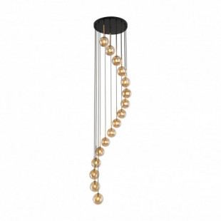 Żyrandol szklane kule Aurora Gold XVI 50cm H240cm bursztynowy TK Lighting