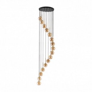 Żyrandol szklane kule Aurora Gold XVI 50cm H240cm bursztynowy TK Lighting