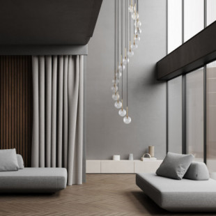 Żyrandol szklane kule Aurora XVI 50cm H240cm transparentny TK Lighting