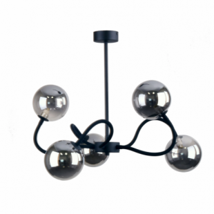 Lampa sufitowa 5 szklanych kul Bella V grafit lustrzany / czarny TK Lighting