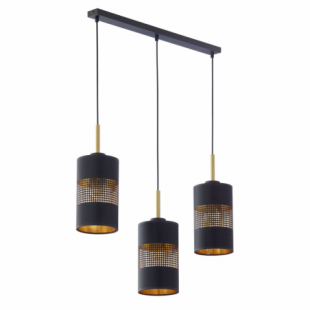 Lampa wisząca ażurowa na listwie Bogart III 70cm czarno-złota TK Lighting