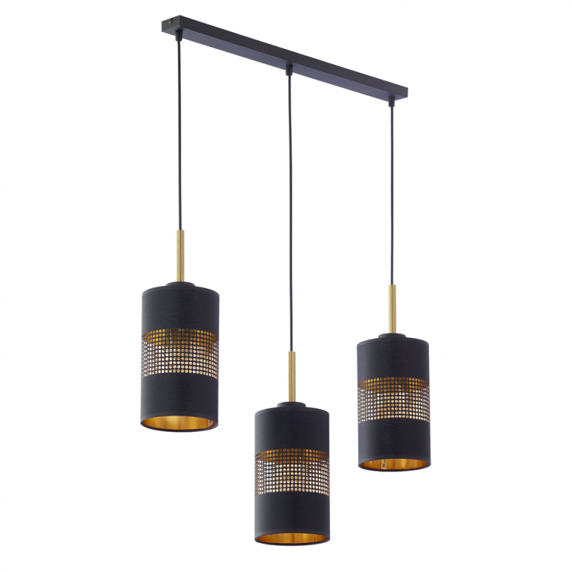 Lampa wisząca ażurowa na listwie Bogart III 70cm czarno-złota TK Lighting