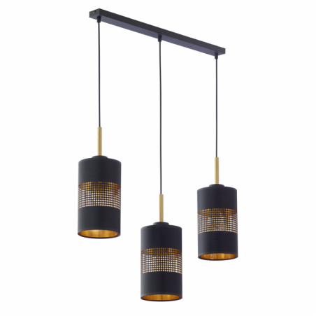 Lampa wisząca ażurowa na listwie Bogart III 70cm czarno-złota TK Lighting