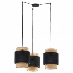 Lampa wisząca potrójna pająk Boho New 70cm czarny / rattan TK Lighting