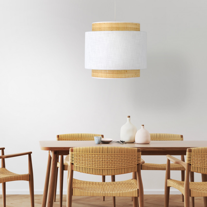 Lampa wisząca Boho New 38cm biały / rattan TK Lighting