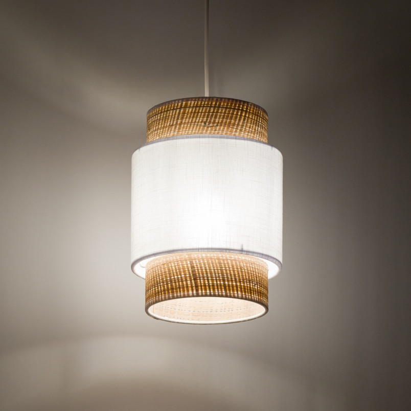 Lampa wisząca Boho New 20cm biały / rattan TK Lighting