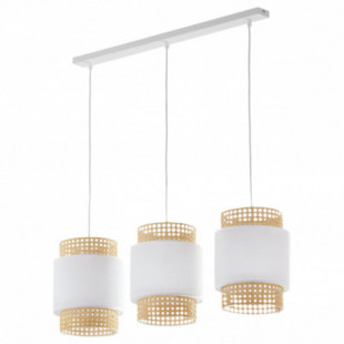 Lampa wisząca potrójna na listwie Boho New 80cm biały / rattan TK Lighting