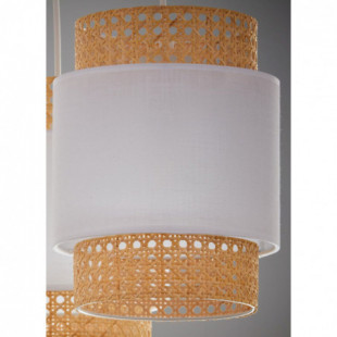 Lampa wisząca potrójna na listwie Boho New 80cm biały / rattan TK Lighting