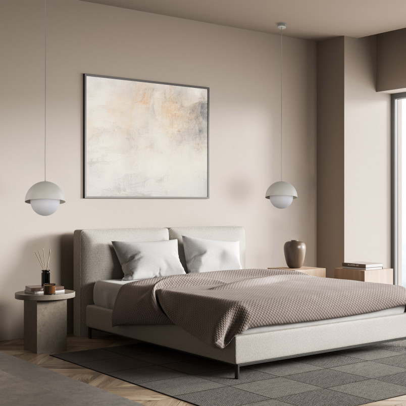 Lampa wisząca ze szklaną kulą Bono 27cm beż / biały TK Lighting