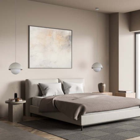 Lampa wisząca ze szklaną kulą Bono 27cm beż / biały TK Lighting