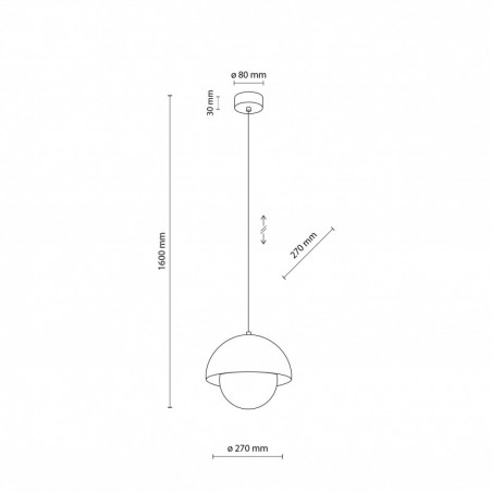 Lampa wisząca ze szklaną kulą Bono 27cm beż / biały TK Lighting