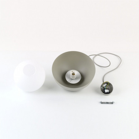 Lampa wisząca ze szklaną kulą Bono 27cm beż / biały TK Lighting