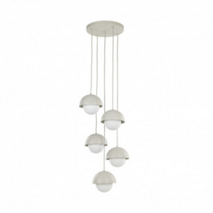 Lampa wisząca 5 punktowa ze szklanymi kulami Bono 32cm beż / biały TK Lighting