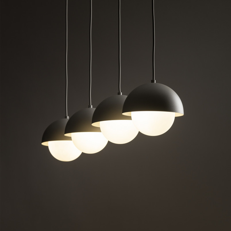 Lampa wisząca ze szklanymi kulami na listwie Bono IV 83cm beż / biały TK Lighting