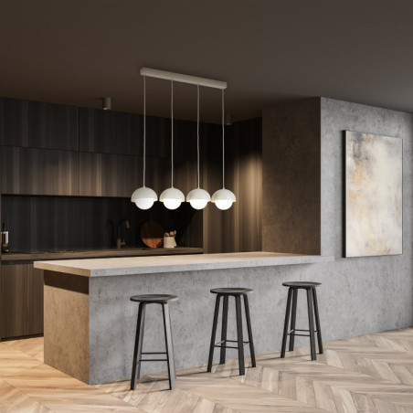 Lampa wisząca ze szklanymi kulami na listwie Bono IV 83cm beż / biały TK Lighting