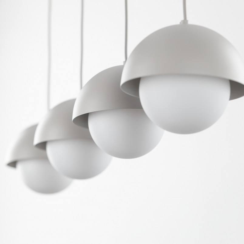 Lampa wisząca ze szklanymi kulami na listwie Bono IV 83cm beż / biały TK Lighting