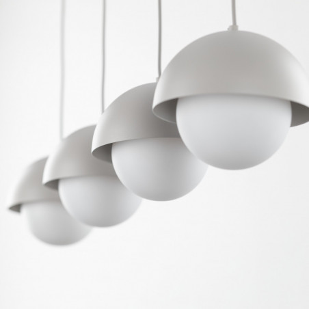 Lampa wisząca ze szklanymi kulami na listwie Bono IV 83cm beż / biały TK Lighting