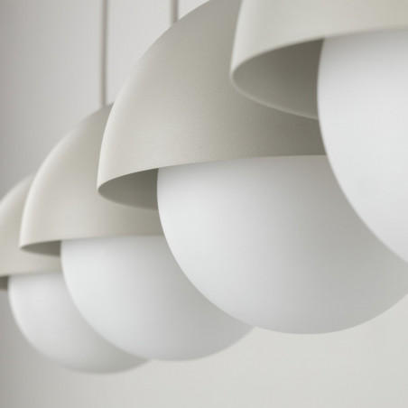 Lampa wisząca ze szklanymi kulami na listwie Bono IV 83cm beż / biały TK Lighting