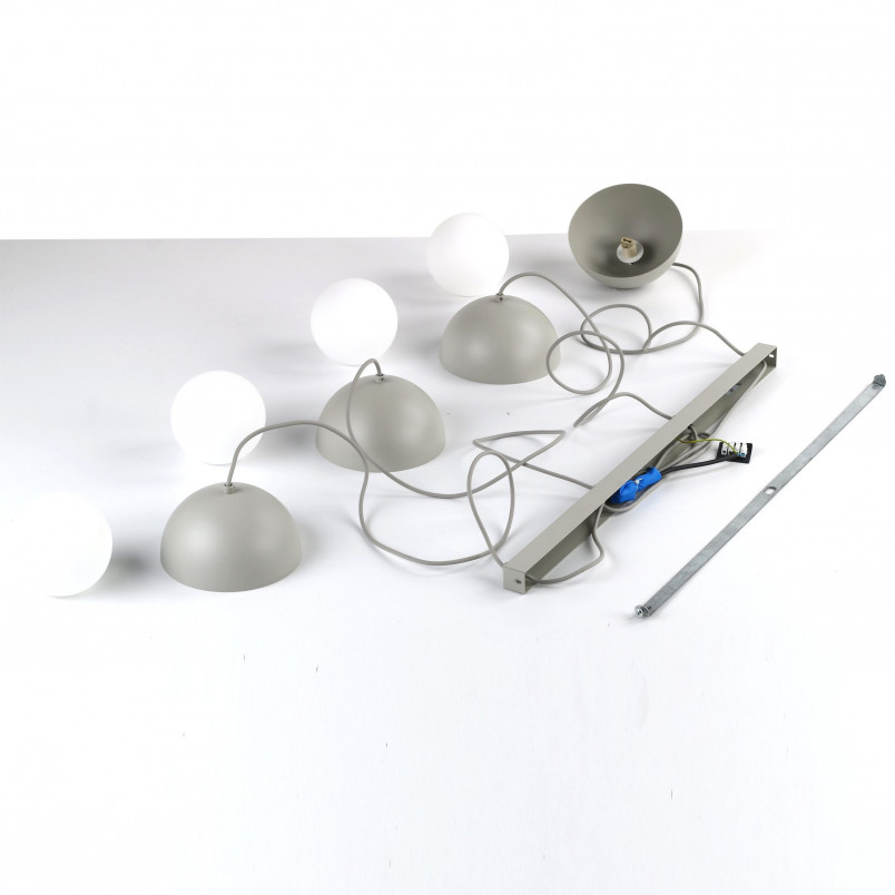 Lampa wisząca ze szklanymi kulami na listwie Bono IV 83cm beż / biały TK Lighting