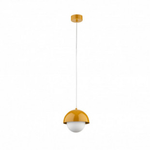 Lampa wisząca ze szklaną kulą Bono Ochra 17cm żółty / biały TK Lighting
