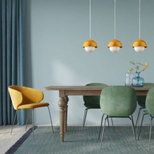 Lampa wisząca ze szklaną kulą Bono Ochra 17cm żółty / biały TK Lighting
