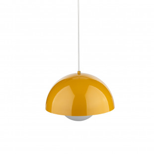 Lampa wisząca ze szklaną kulą Bono Ochra 27cm żółty / biały TK Lighting