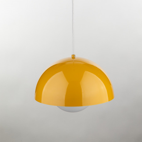 Lampa wisząca ze szklaną kulą Bono Ochra 27cm żółty / biały TK Lighting