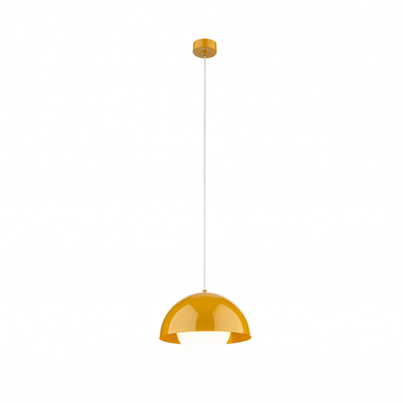 Lampa wisząca ze szklaną kulą Bono Ochra 27cm żółty / biały TK Lighting