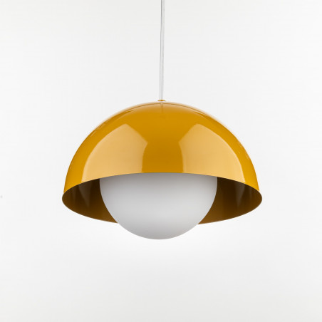 Lampa wisząca ze szklaną kulą Bono Ochra 27cm żółty / biały TK Lighting