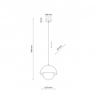 Lampa wisząca ze szklaną kulą Bono Ochra 27cm żółty / biały TK Lighting