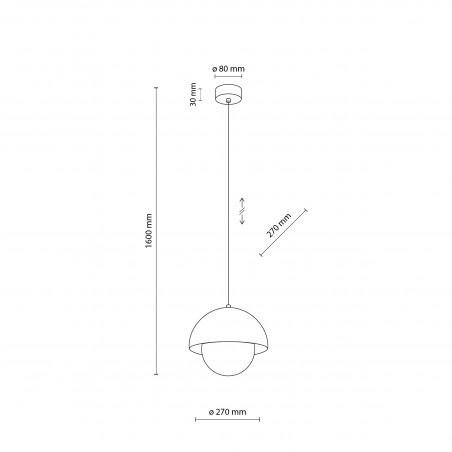 Lampa wisząca ze szklaną kulą Bono Ochra 27cm żółty / biały TK Lighting