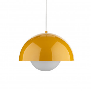 Lampa wisząca ze szklaną kulą Bono Ochra 27cm żółty / biały TK Lighting