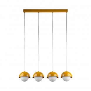 Lampa wisząca ze szklanymi kulami na listwie Bono Ochra IV 83cm żółty / biały TK Lighting