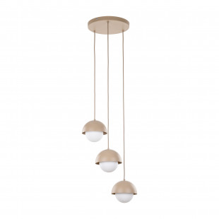 Lampa wisząca potrójna ze szklanymi kulami Bono Sabia 31,5cm beż / biały TK Lighting